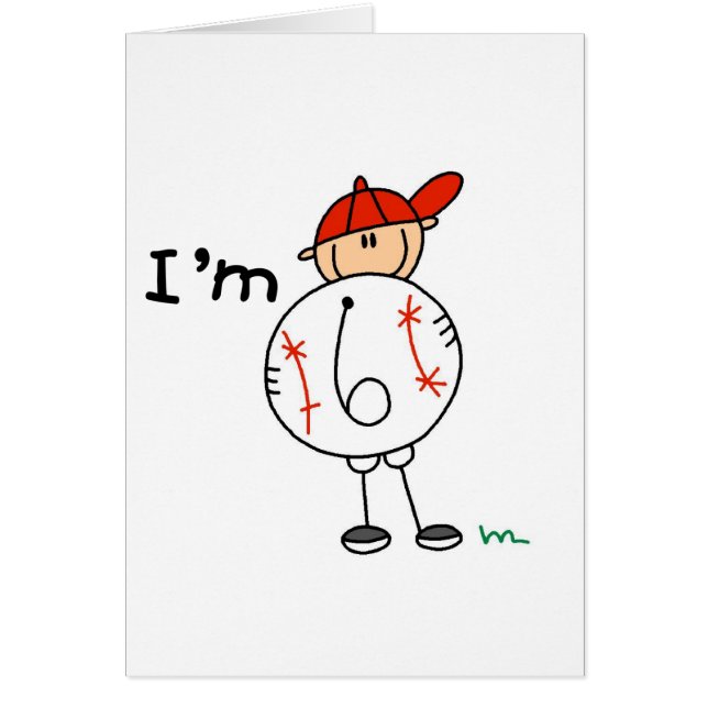 Jongens honkbal Ik ben 6 Tshirts en Gifts (Voorkant)