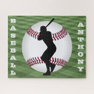 Jongens Honkbal Puzzel met Zijn Naam!