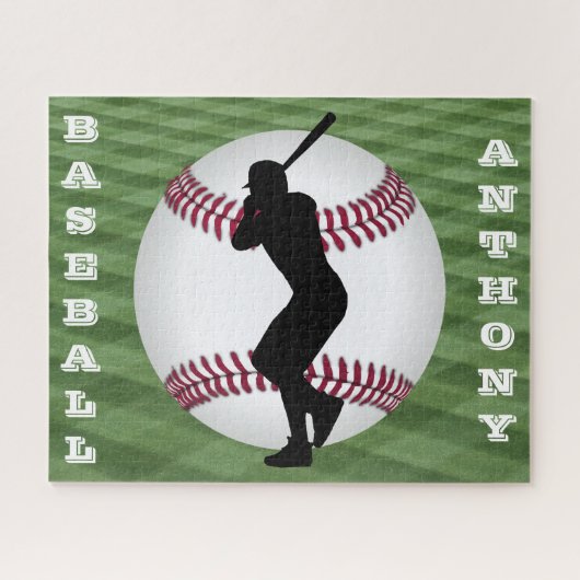 Jongens Honkbal Puzzel met Zijn Naam! (Horizontaal)