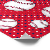Jongens honkbal rood wit blauw aangepaste foto met poster (Hoek)