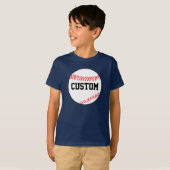 Jongens honkbal T-shirt met aangepaste kleur en te (Voorkant volledig)