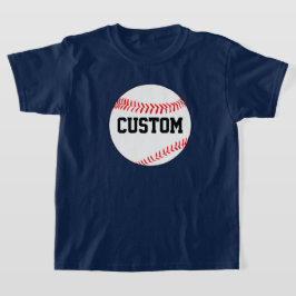 Jongens honkbal T-shirt met aangepaste kleur en te