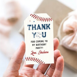 Jongens Honkbal Verjaardag Dank u Cadeaulabel