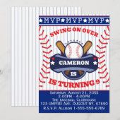 Jongens honkbal verjaardagsfeest uitnodiging (Voorkant / Achterkant)