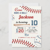 Jongens Honkbal Verjaardagsfeestje Foto uitnodigin Kaart (Voorkant)