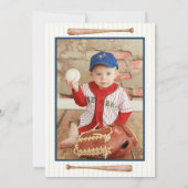 Jongens Honkbal Verjaardagsfeestje Foto uitnodigin Kaart (Achterkant)