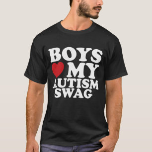 Jongens houden van mijn autisme swag awareness har t-shirt