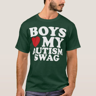 Jongens houden van mijn autisme swag awareness har t-shirt