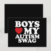 Jongens houden van mijn autisme Swag Bewustzijn Ha Briefkaart (Voorkant / Achterkant)