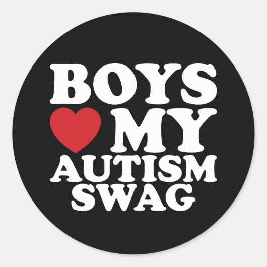 Jongens houden van mijn autisme Swag Bewustzijn Ha Ronde Sticker (Voorkant)