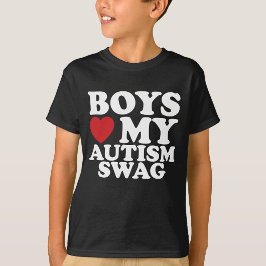 Jongens houden van mijn autisme Swag Bewustzijn Ha T-shirt (Voorkant)