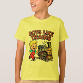 Jongens houden van treinen t-shirt