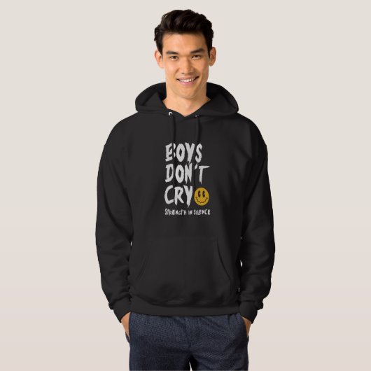 Jongens huilen niet hoodie (Voorkant volledig)