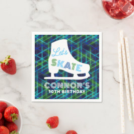 Jongens Ice Skateday Party Neon Servet