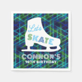 Jongens Ice Skateday Party Neon Servet (Voorkant)