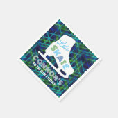 Jongens Ice Skateday Party Neon Servet (Hoek)