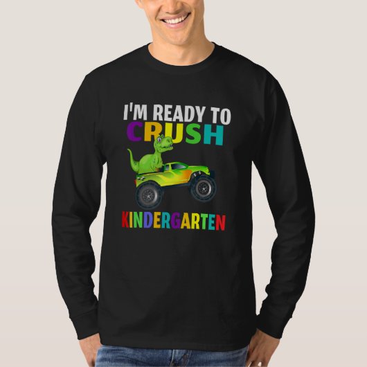 Jongens ik ben klaar om de Kindergarten Dinosaur M T-shirt (Voorkant)