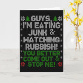 Jongens, ik eet Junk en kijk naar rotzooi! Kaart (Gele Bloem)