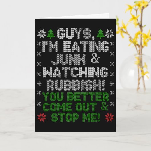 Jongens, ik eet Junk en kijk naar rotzooi!  Kaart (Gele Bloem)
