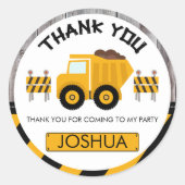 Jongens in aanbouw Verjaardagsgunst Sticker (Voorkant)