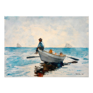 Jongens in een Dory door Winslow Homer  Foto Afdruk