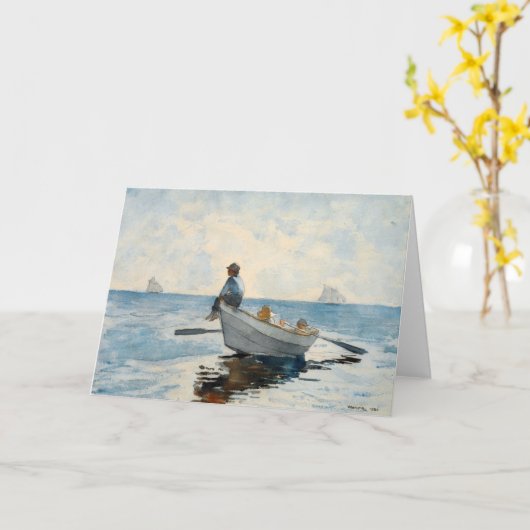 Jongens in een Dory | Winslow Homer Kaart (Gele Bloem)
