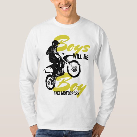 Jongens: jongens FMX Motocross lange hoes T-shirt (Voorkant)