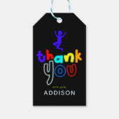 Jongens Jump Neon Trampoline Verjaardagsgunst Cadeaulabel (Voorkant)