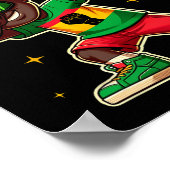 Jongens Juneteenth Dabbing Zwarte Koning Melanin B Poster (Hoek)