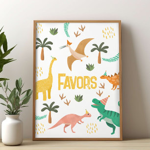 Jongens Jurassic Dinosaur Feest Favorieten Bord  Poster