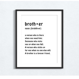 Jongens kamer muur kunst broer definitie poster