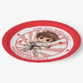 Jongens Karate Martial Arts Verjaardagsfeest Papieren Bordje (Gekanteld)