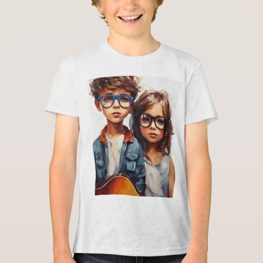 Jongens Katoen Korte Mouw Crew Nek T-shirts (Voorkant)