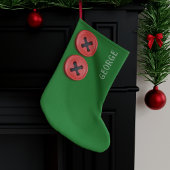 Jongens: Kerstaking in de kerstwinkel van de groen Grote Kerstsok