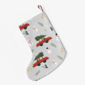 Jongens kerstboomschar en Kinder kat Kleine Kerstsok (Achterkant (Hangend))