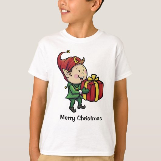 Jongens kerstfeest Elf T-Shirt (Voorkant)
