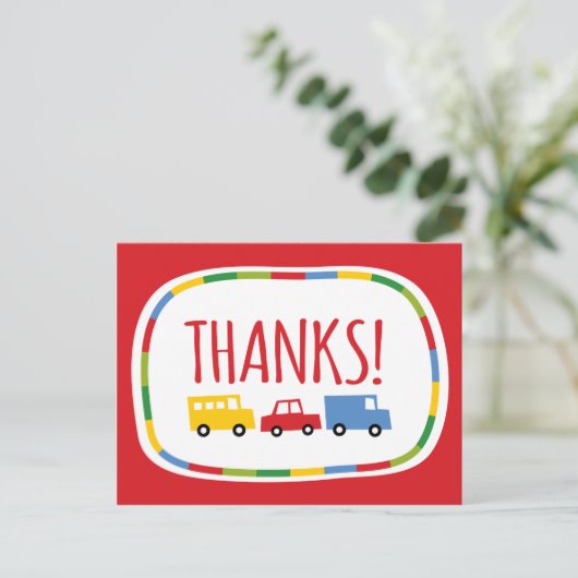 Jongens Kind op feestdag Dank je wel briefkaart (Staand voorkant)