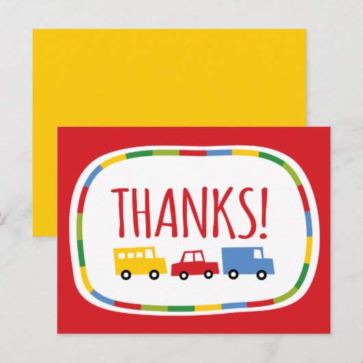 Jongens Kind op feestdag Dank je wel briefkaart (Voorkant / Achterkant)