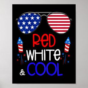 Jongens Kinder 4th van Juli Rood Wit en Koele Zonn Poster