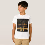 Jongens Kinder Basic Happy Birthday wensen Tekst A T-shirt (Voorkant volledig)