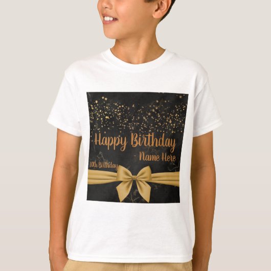 Jongens Kinder Basic Happy Birthday wensen Tekst A T-shirt (Voorkant)