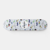 Jongens: Kinder carrousel blauw modern vervoerspat Persoonlijk Skateboard (Horizontaal)