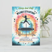 jongens kinder coole trampoline Park 13e verjaarda Kaart (Staand voorkant)