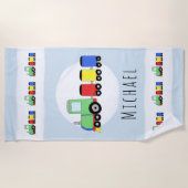 Jongens: Kinder met blauwe kleurrijke traan Strandlaken (Voorkant)