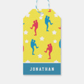 Jongens Kinder naam Baseball Colorful Player Star Cadeaulabel (Achterkant)