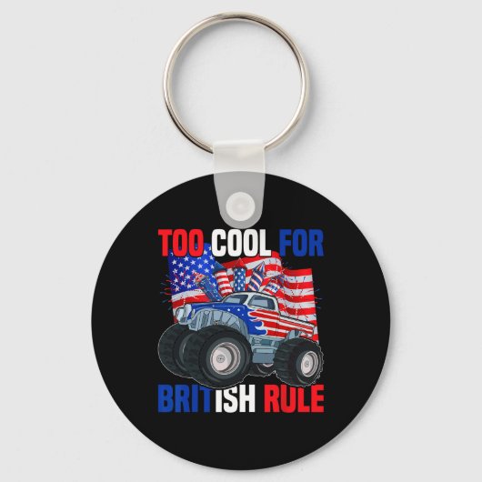 Jongens Kinder te cool voor Britse regel 4 juli Sleutelhanger (Voorkant)