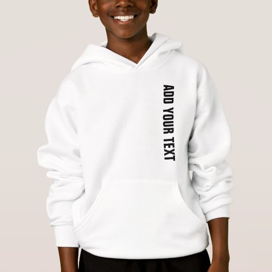 Jongens Kinder White Hoodie Pullover Sweatshirt (Voorkant)