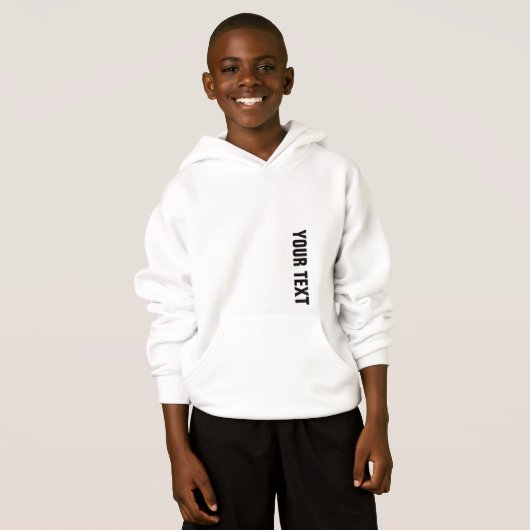 Jongens Kinder White Hoodie Sweatshirt Pullover (Voorkant volledig)