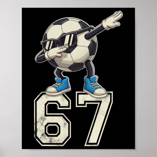 Jongens Kinderen 67 Zes Zeven Sungles Dabbing Voet Poster (Voorkant)