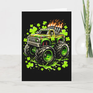 Jongens Kinderen Monster Groene Truck Shamrock St. Kaart